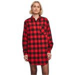 Robe chemise oversize en flanelle à carreaux femme urban classics - noir / rouge - l Robe chemise oversize en flanelle à carreaux femme urban classics - noir / rouge - l