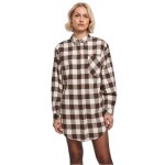 Robe chemise oversize en flanelle  carreaux femme urban classics - rose / marron - m