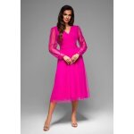 Robe de cocktail anabella manches longues - ombre - pour femme - rose