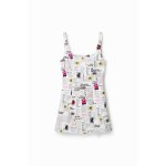 Robe courte bretelles journal femme desigual - blanc - xl