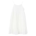 Robe courte - non sp�cifi� - mod�le non sp�cifi� - blanc - dos ajour� - volant au bas