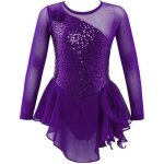 Robe danse fille paillette justaucorps gymnastique patinage spectacle 3 - 14 ans - iixpin - violet