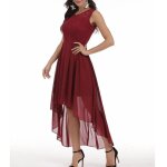 Robe de demoiselle dhonneur hi - lo en dentelle florale pour femmes yg7004
