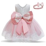 Robes en dentelle pour petite fille vtements tutu de princesse motif floral fte de mariage baptme ...