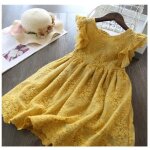 Robes dt pour filles tenue de soire jaune