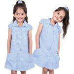 Robe d�t� pliss�e � carreaux vichy avec bobble pour filles de 3 � 14 ans - uniforme scolaire