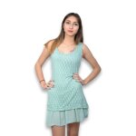 Robe femme à bretelles - couleur verte col rond Robe femme à bretelles - couleur verte col rond