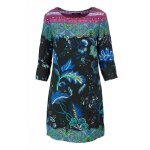 Robe femme - desigual - killpop noir et motifs bleu - coupe ample - manches �