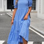 Robe femme Été chic léopard et pois bohème - manches bouffantes col rond - bleu ciel - adulte - femme ... Robe femme Été chic léopard et pois bohème - manches bouffantes col rond - bleu ciel - adulte - femme ...
