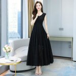 Robe femmes europ�en noir grande taille longueen dentelle slim perspective conception club f�te sexynouveau ...