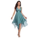 Robe femme longue - dt - imprim floral - col en v - manches courtes - boutons - bohme