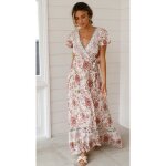 Robe femme - vintage chic bohème - longue à imprimé floral - fr26dmv Robe femme - vintage chic bohème - longue à imprimé floral - fr26dmv