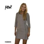Robe femme manches 3 / 4 - couleur marron