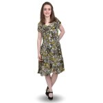 Robe femme sans manche - b. young - vert - 100% polyester - col rond - effet froiss�