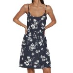 Robe femme - vila - mooney - bretelles fines - lien � la taille - imprim� fleurs