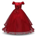 Robe filles bb mariage crmonie demoiselle enfant jupe loose fleur tutu 6 - 14 ans - funmoon