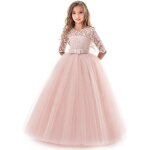 Robe fille ceremonie chic mid - manches robe fille mariage