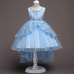 Robe fille enfant de crmonie noeud papillon au dos robe fille mariage 6 - 16 ans - bleu - enfant - ...