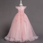 Robe fille mariage et c�r�monie demoiselle loose p�tales longue style robe enfant fille pourperformances ...