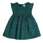 Robe fleurie � manches courtes 453599 pour b�b� fille - vert