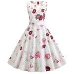 Robe hhzv3 demoiselle dhonneur des ann�es 1950 seeveess print soir�e cap seeve o - neck rockabiy party ...