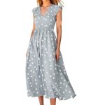 Robe impression  pois gris femme cargo grande vtements qw386