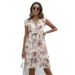 Robe impression  la taille kaki femme grande vtements qw397