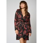 Robe imprim�e femme star - kaporal - col v - fermeture invisible - noir