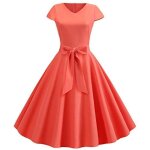 Robe - le47e d4115 - trap�ze - col en v - rockabilly r�tro