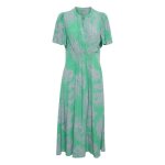 Robe longue femme culture polly - vert - coupe d�contract�e - longueur midi - 100% viscose