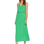 Robe longue femme - only nova - vert - bretelles fines - taille �lastique - 100% viscose