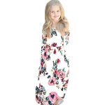 Robe longue fille impression robe l�g�re�pour fille 2 - 10 ans - blanc
