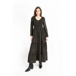 Robe longue fluide poitrine smocke - molly bracken - femme - noir