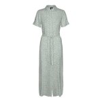 Robe longue manches courtes  petites fleurs verte - vero moda - femme