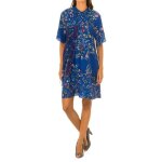 Robe - desigual - manches courtes - bleu fleuri - femme