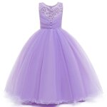 Robe de mariage cérémonie fille en tulle sans manches robe longue elegant pour pour soirée bal - violet ... Robe de mariage cérémonie fille en tulle sans manches robe longue elegant pour pour soirée bal - violet ...