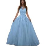 Robe de marie femme lgant floral dentelle col v sans manches taille longue robes soire princesse ...