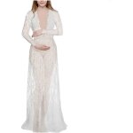 Robe de maternit - dentelle - blanc - accessoire photo pour femmes enceintes
