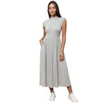 Robe mi - longue �vas�e et sans manches. mod�le en maille souple et confortablecol ras du cou. pour femme ...
