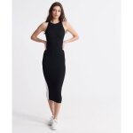 Robe mi - longue en tricot superdry edit racer knit - noir - femme - adulte