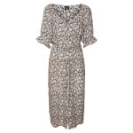 Robe mi - longue - vero moda - noir - coupe droite - manches courtes - col v