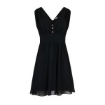 Robe courte femme morgan avec sans manches et col v noire