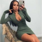 Robe moulante côtelée femme hiver automne moulante col v c0331unw07onf vert Robe moulante côtelée femme hiver automne moulante col v c0331unw07onf vert
