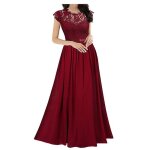 Robe en mousseline de soie couture robe dentelle demoiselles dhonneur robes soire femmes rouge