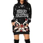 Robe de noel femme hiver pull sweat palid avec capuche casual hoodie noël imprimé décontracté automne ... Robe de noel femme hiver pull sweat palid avec capuche casual hoodie noël imprimé décontracté automne ...