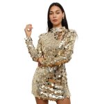 Robe moulante orne de petits et grands sequins. fermeture par un zip dans le dos. pour femme - robes ...