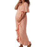 Robe orange / blanche femme vero moda maternity henna