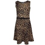 Robe patineuse imprim lopard pour enfants filles - 4 - 13 ans