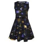 Robe patineuse imprimée toile daraignée pour enfants filles - halloween - 3 - 13 ans Robe patineuse imprimée toile daraignée pour enfants filles - halloween - 3 - 13 ans