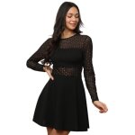 Robe patineuse � tulle avec manches transparentes. mod�le avec pois paillet�s. pour femme - robes - la ...